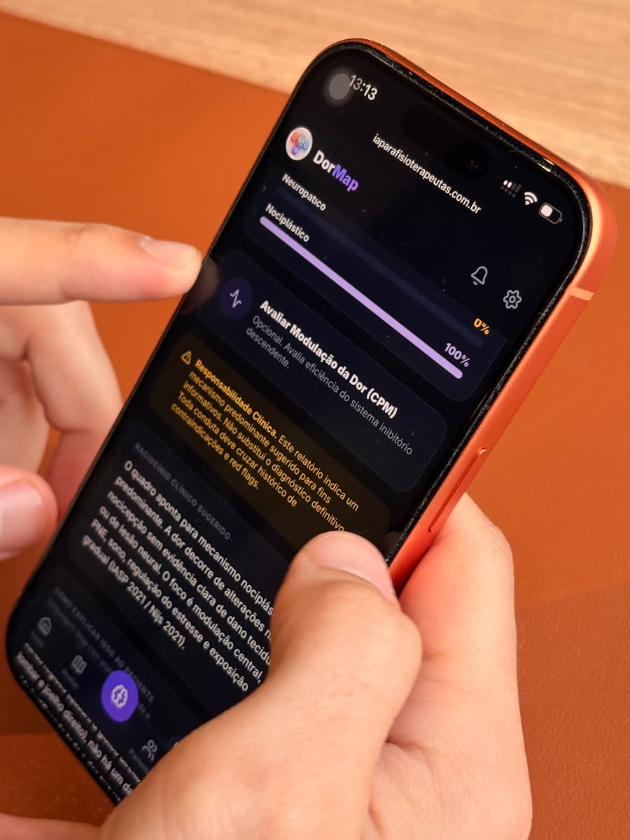 DorMap em uso no celular durante o atendimento