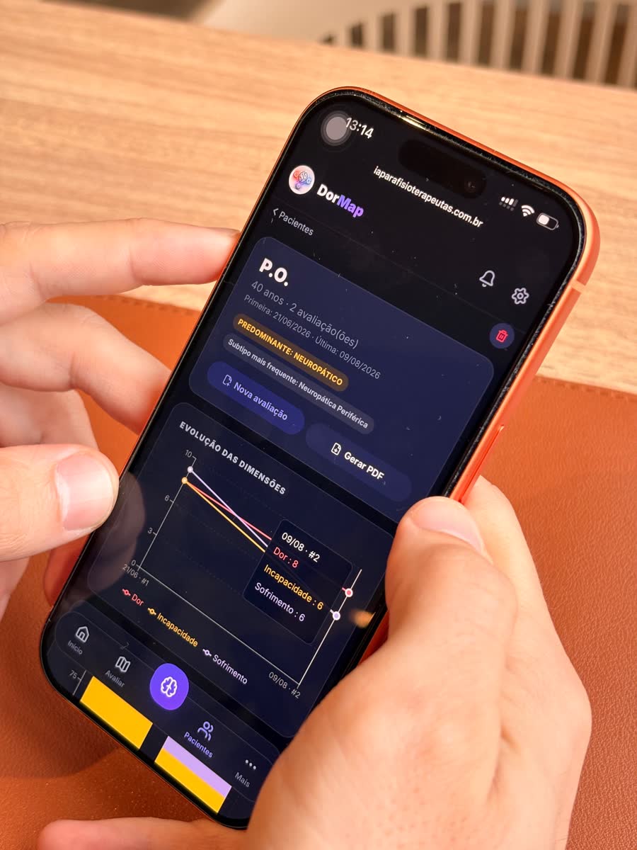 DorMap em uso no celular durante o atendimento