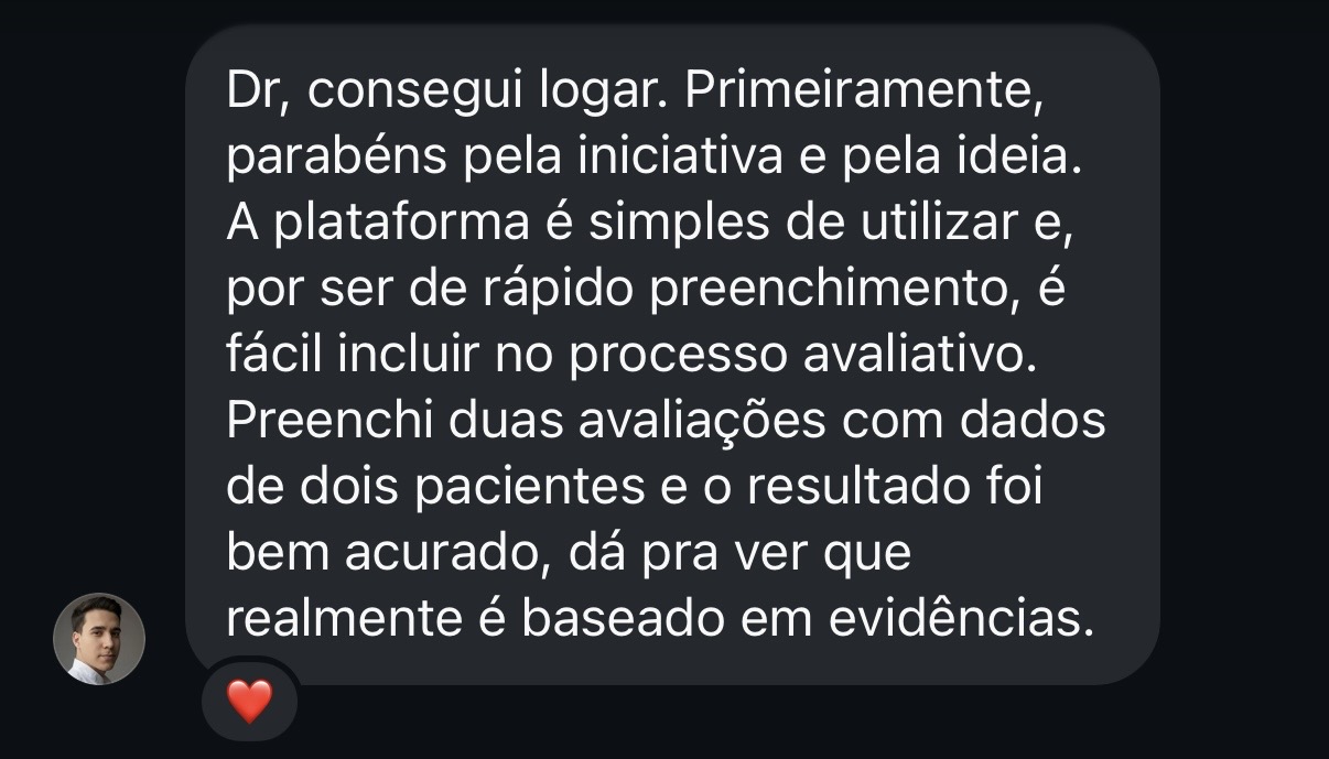 Depoimento de profissional que usa o DorMap
